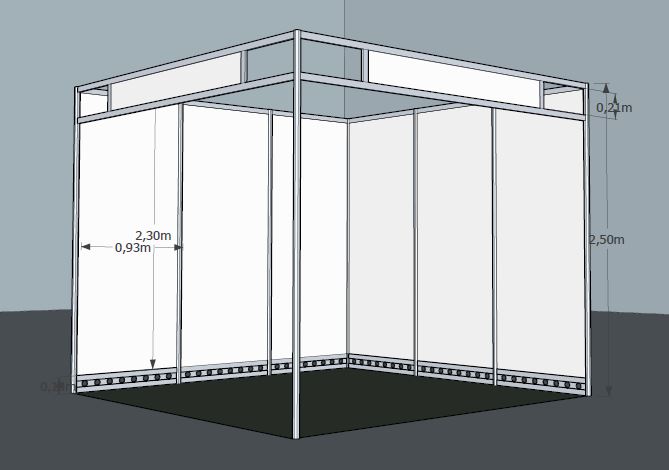 3X3m white shell scheme